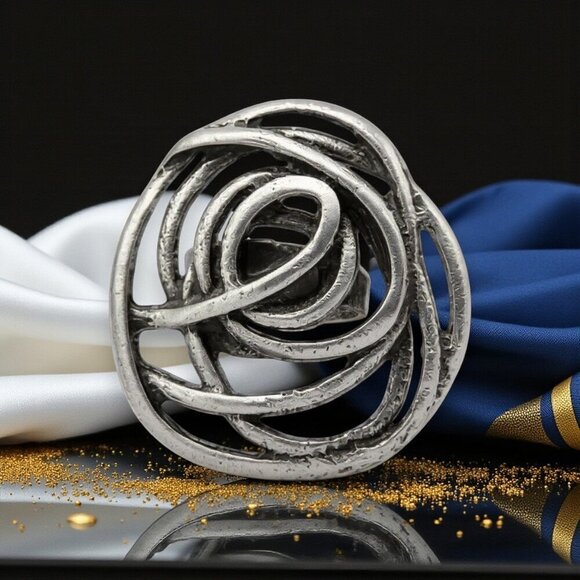 🆕️ Turkish Zamak Boho Chic Handmade Adjustable Ring 🌿 Trendy Statement Jewelry - Picture 10 of 14